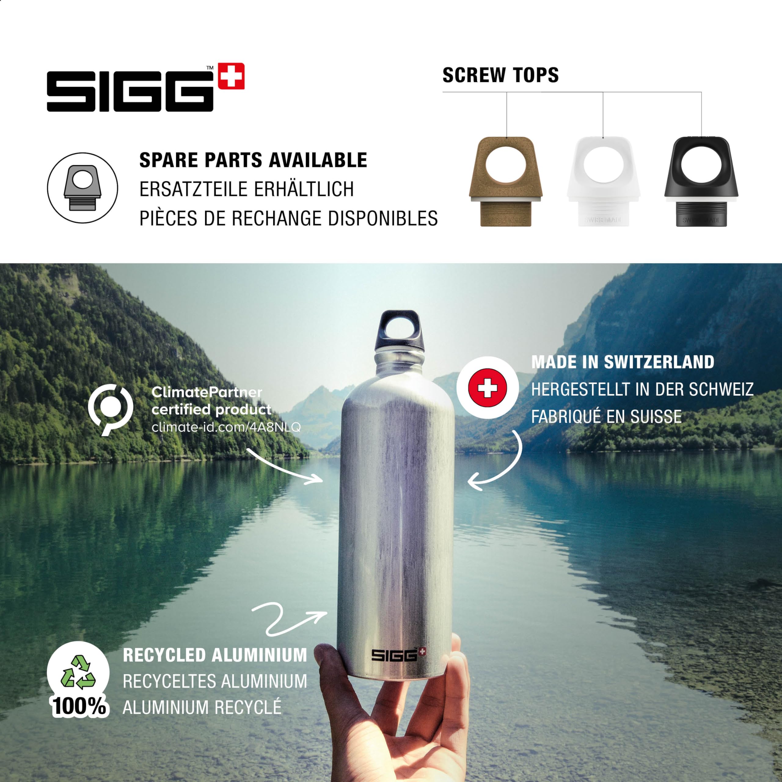 Sigg - Aluminum Water Bottle - Traveller Black - Climate Neutral Certified - Suitable For Carbonated Beverages - Leakproof & Lig